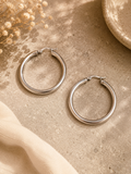 Aretes Argolla Plateada