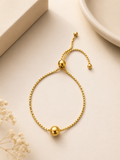 Pulsera ajustable dorada con esfera en acero inoxidable