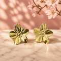 Aretes Flor Grande Dorada