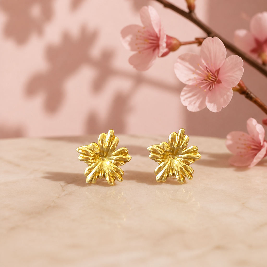 Aretes Flor Dorada